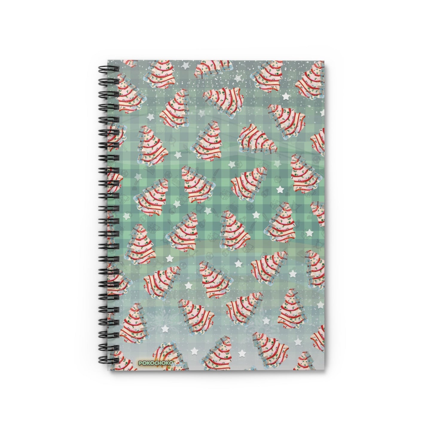 White Christmas Tree Cake Spiral Notebook - Ruled Line