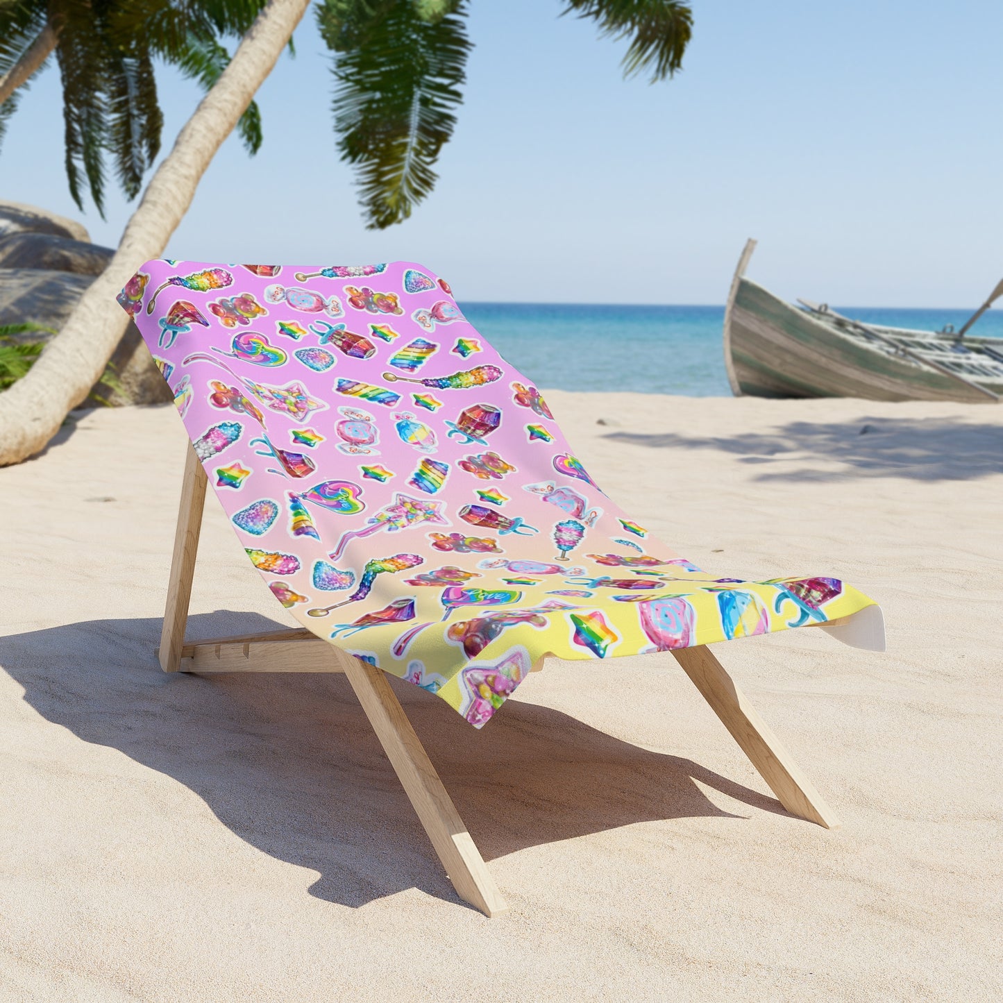 Colorful Summer Beach Towel, Fun Beach Accessory, Pool Party Essential, Cute Gift for Teens, Relaxation at the Beach