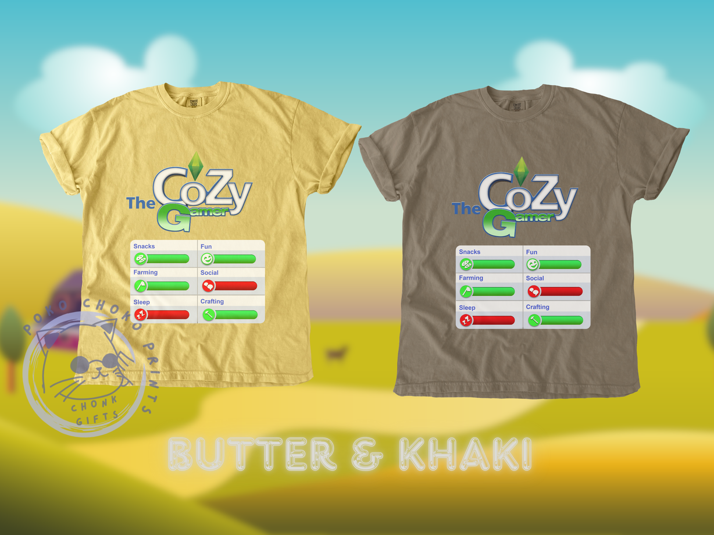 Cozy Gamer Shirt with Status Bar