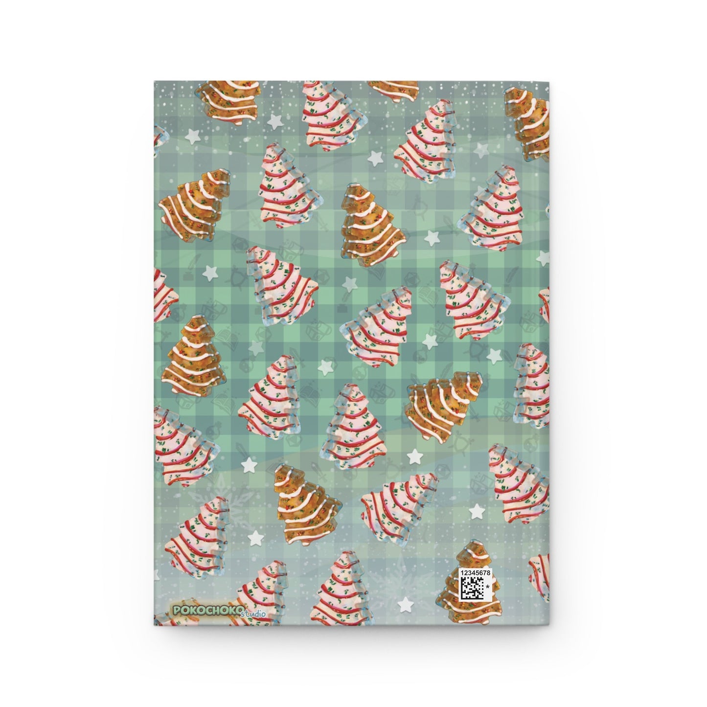 A5 Size White and Chocolate Christmas Tree Cakes Hardcover Journal Matte
