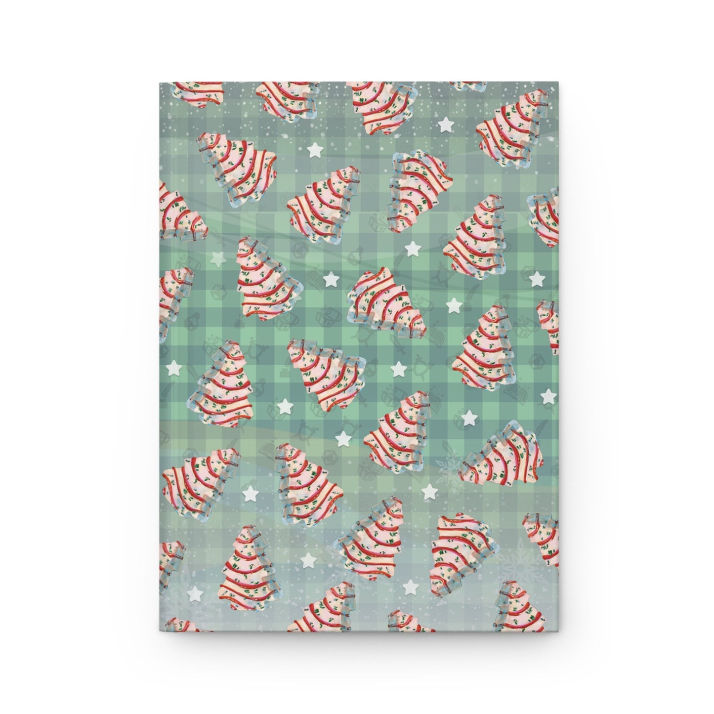 A5 Size White Christmas Tree Cakes Hardcover Journal Matte
