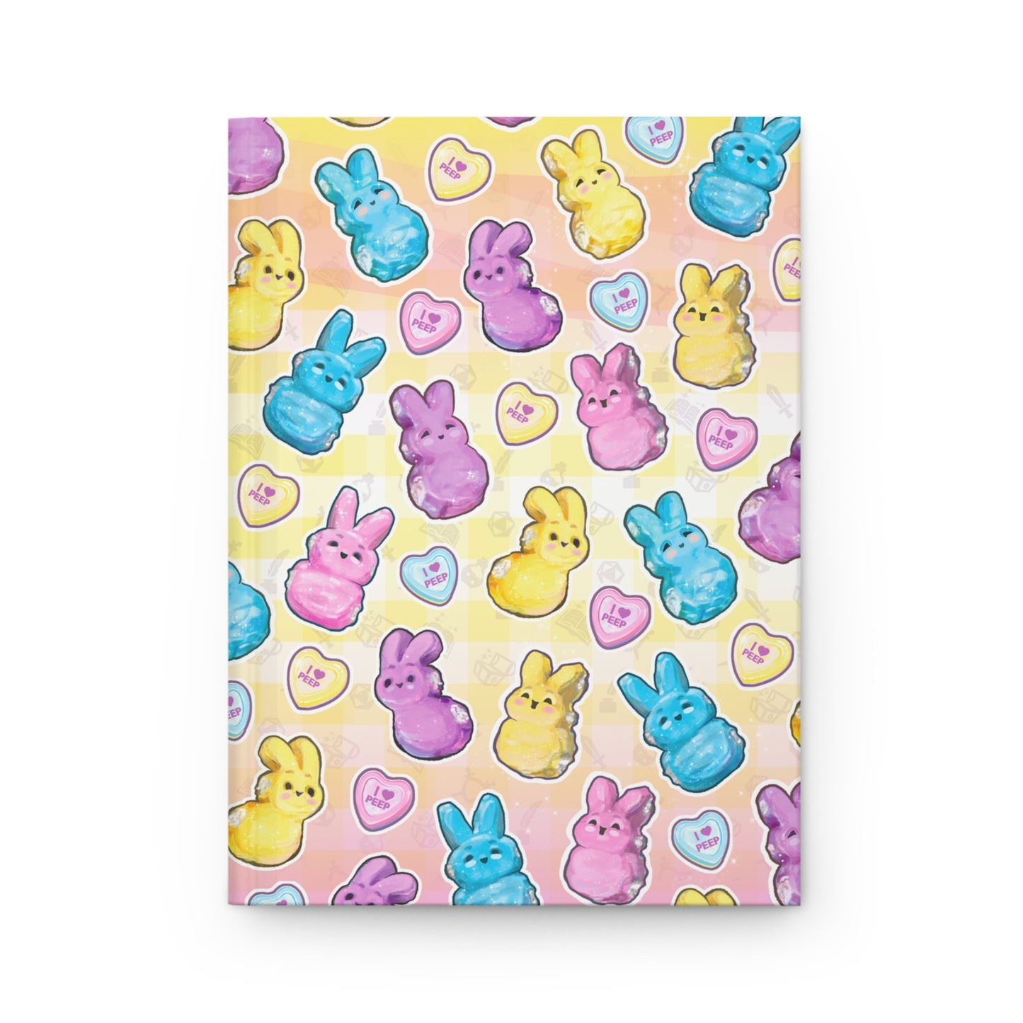 Colorful Easter-themed Hardcover Journal with Cute Marshmallow Bunnies