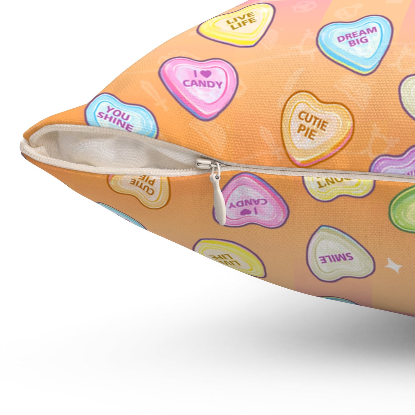 Conversation Hearts Decor Square Throw Pillow