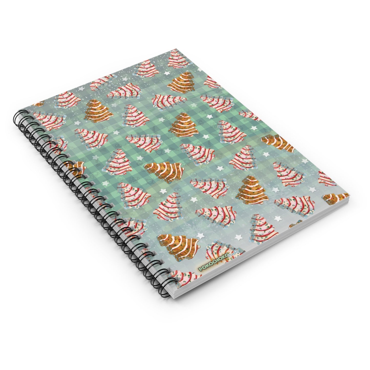 White and Chocolate Christmas Tree Cake Spiral Notebook - Ruled Line