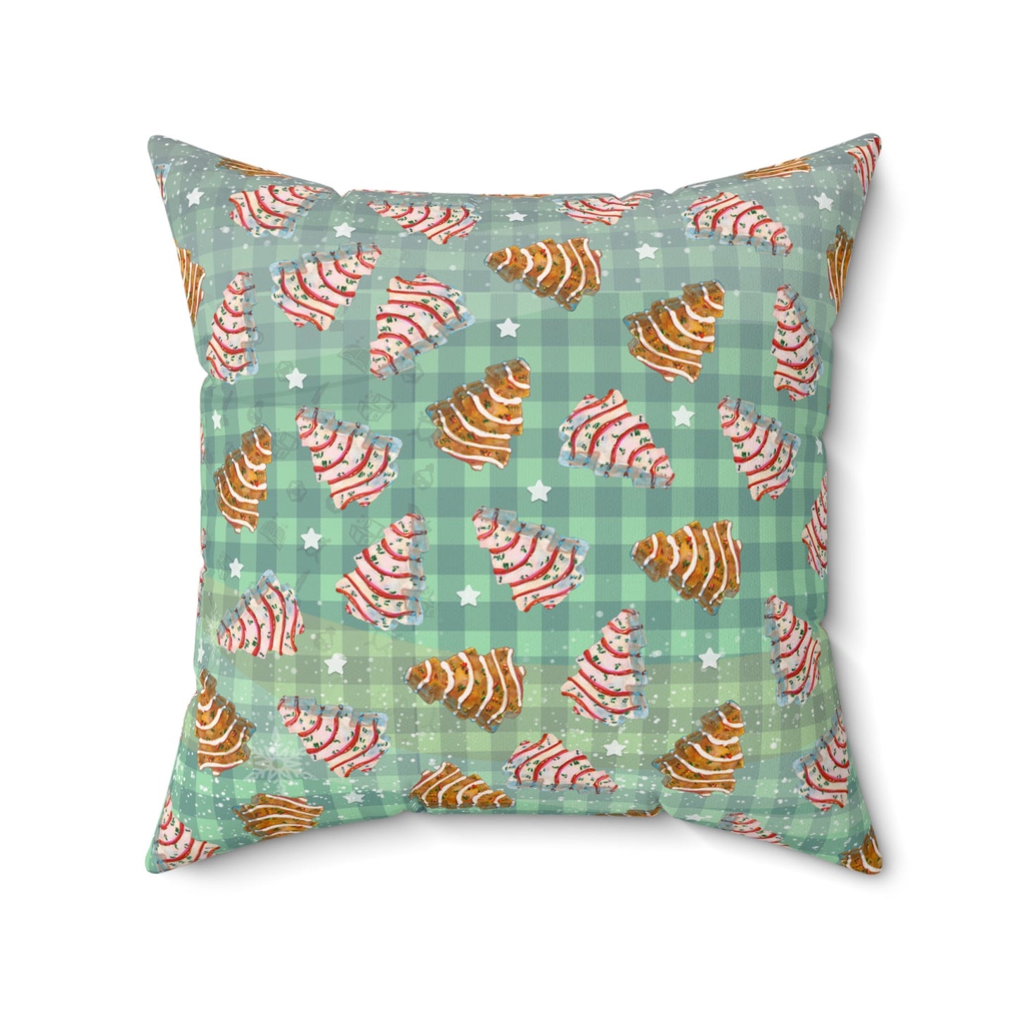 White and Chocolate Christmas Tree Cakes Throw Pillow