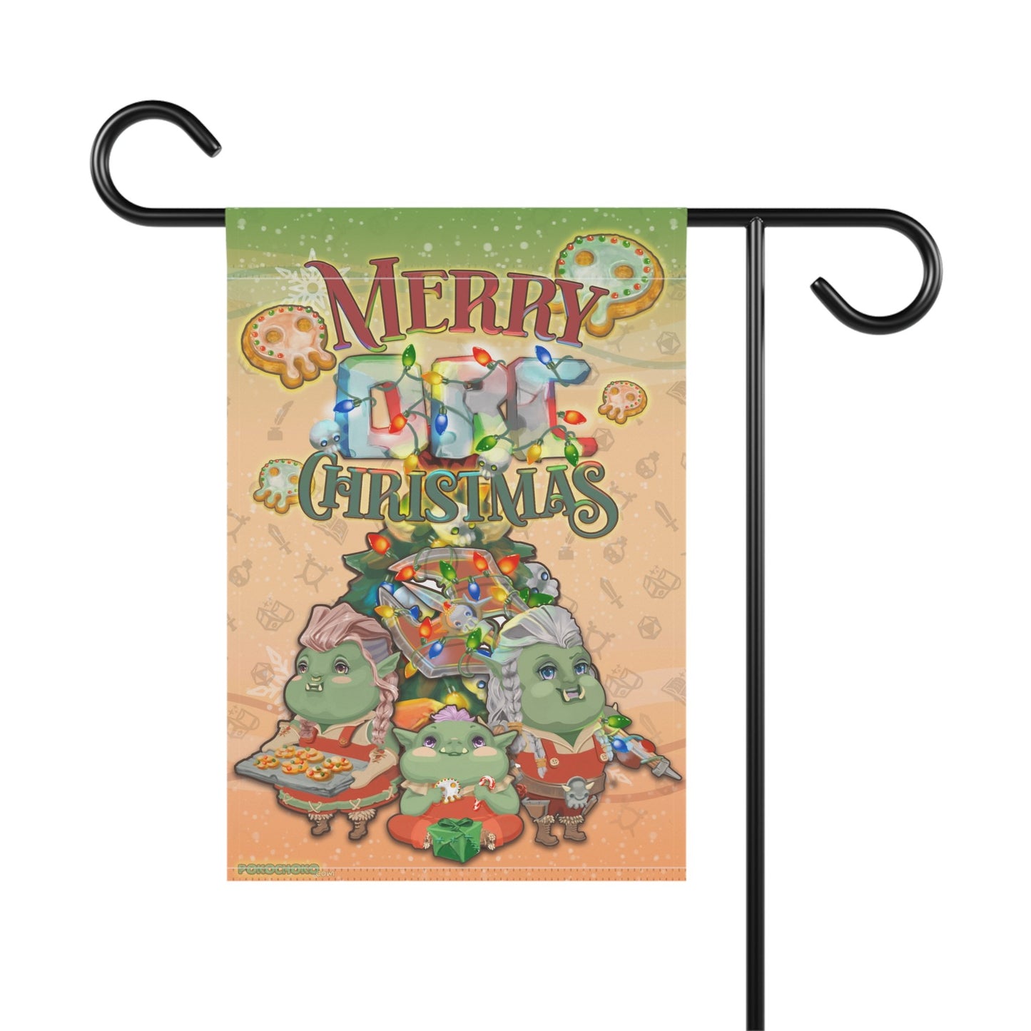 Orc Family Christmas Garden & House Banner 12"x18"