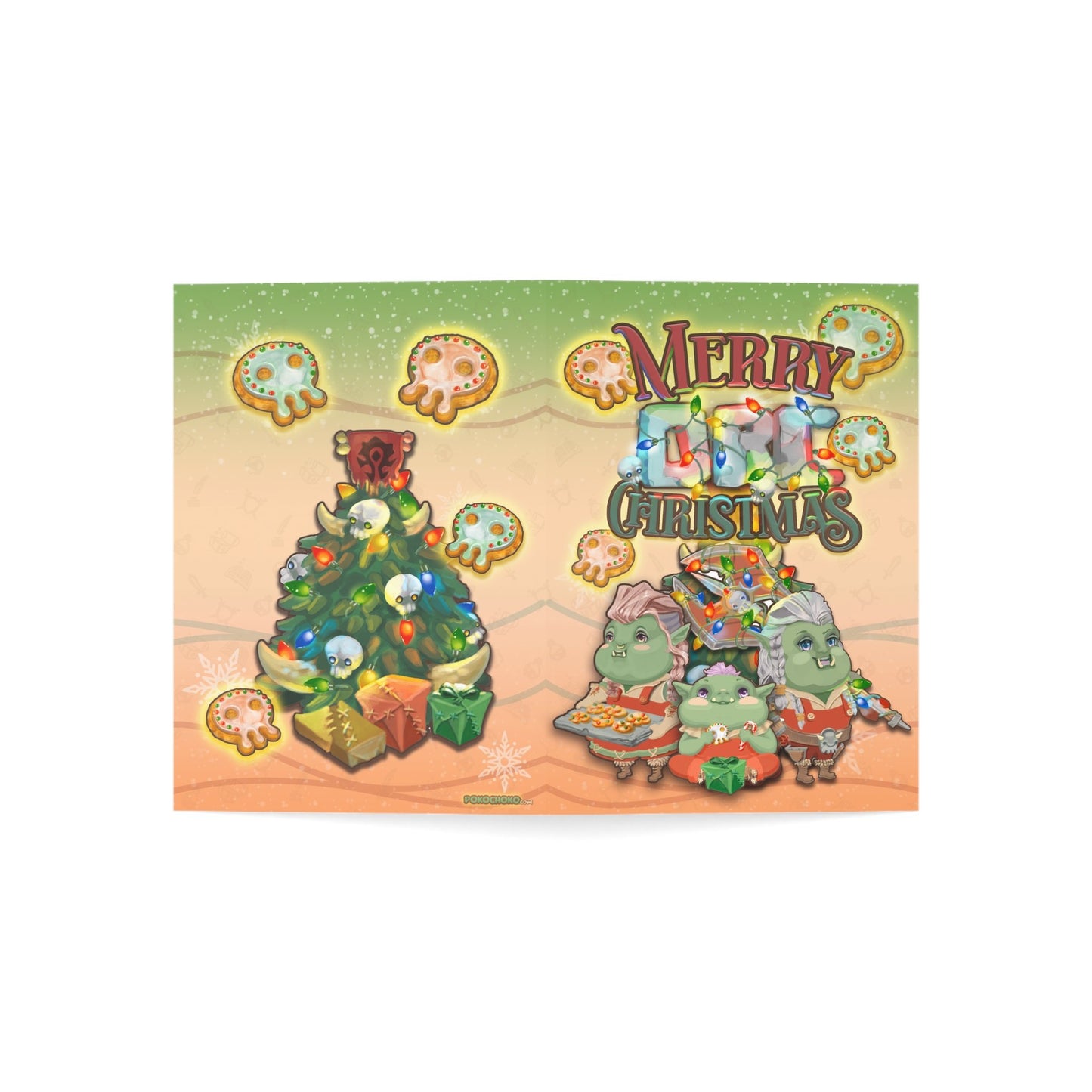 Orc Family Christmas Greeting Cards (1, 10, 30, and 50pcs)
