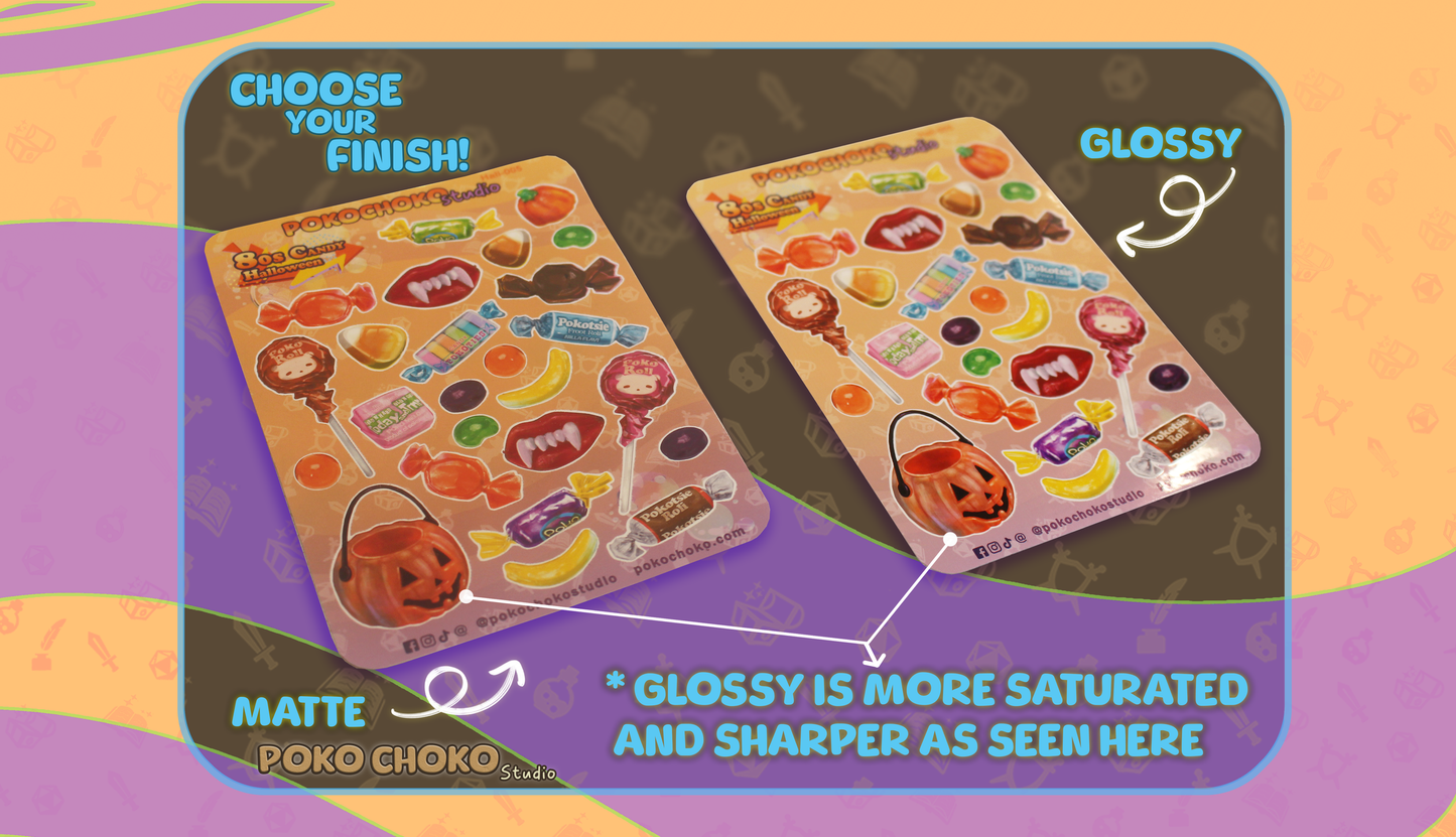 80s Halloween Candy Sticker Sheet Large