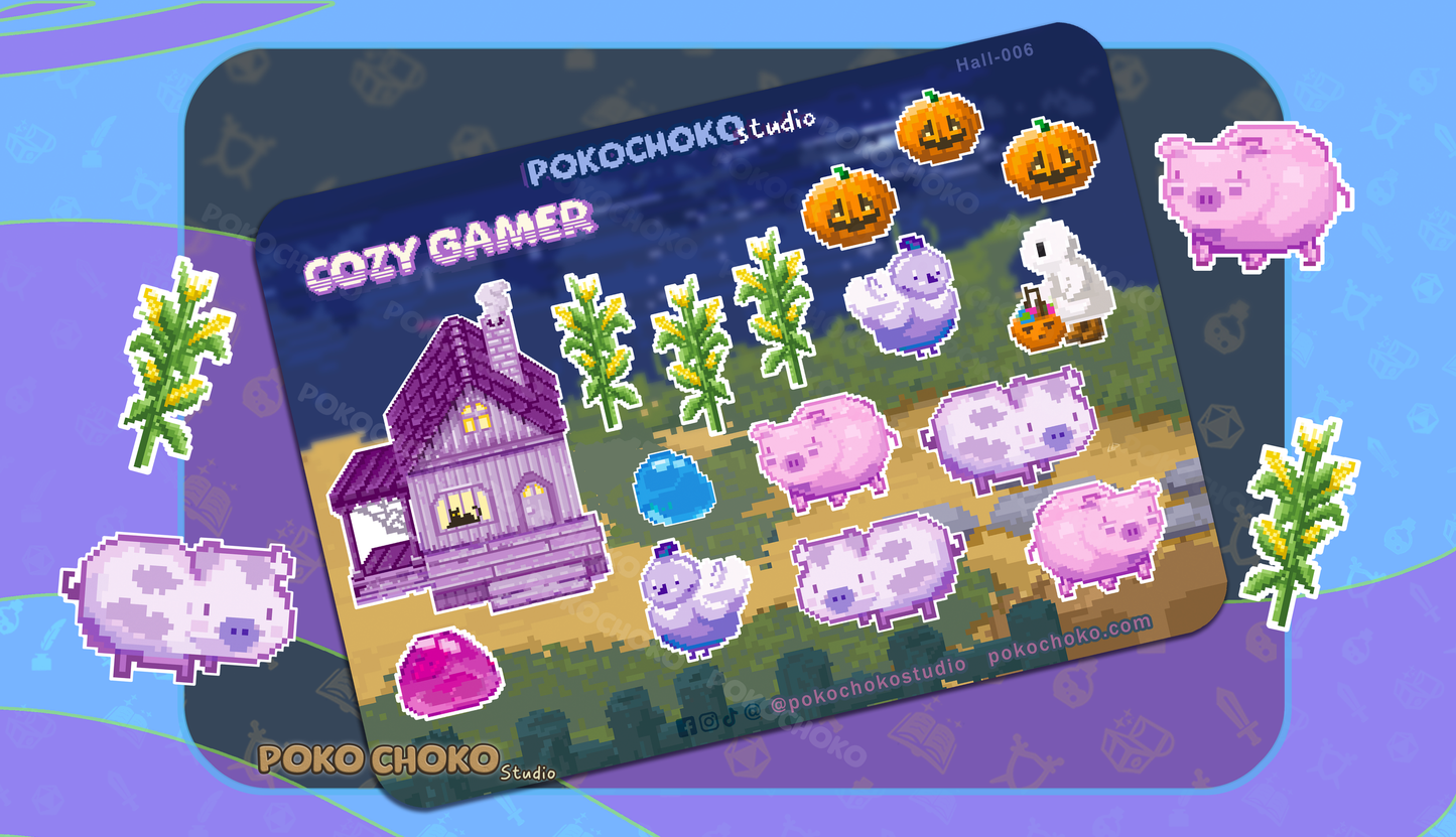 Cozy Game Pixel Farm Stickers