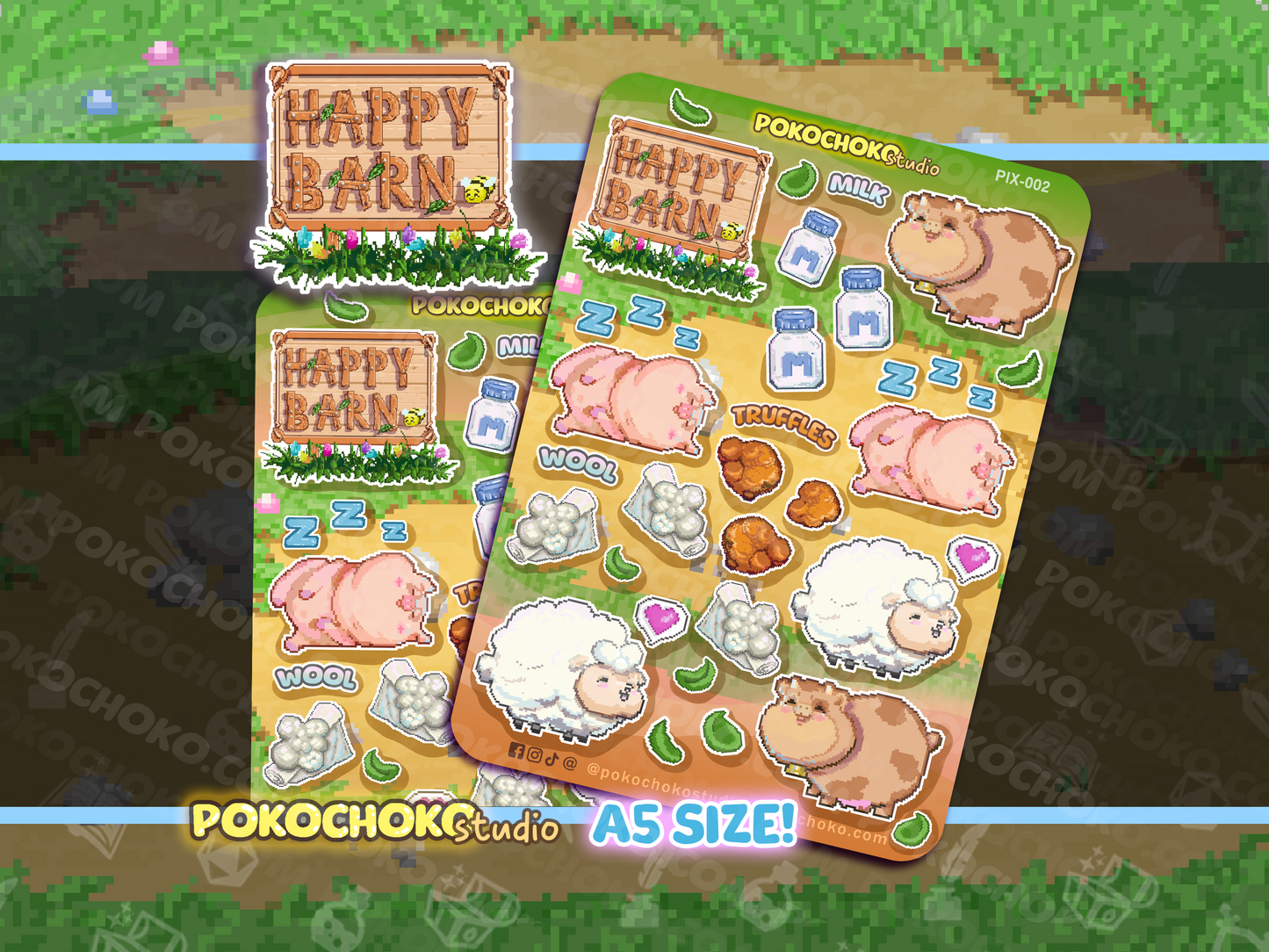 Cute Stickers
scrapbooking
kawaii stickers
food sticker
foodie gifts
penpal stickers
Stardew Valley
Pixel farm stickers
farm stickers
retro art stickers
game stickers
Barn Stickers
Cow sticker