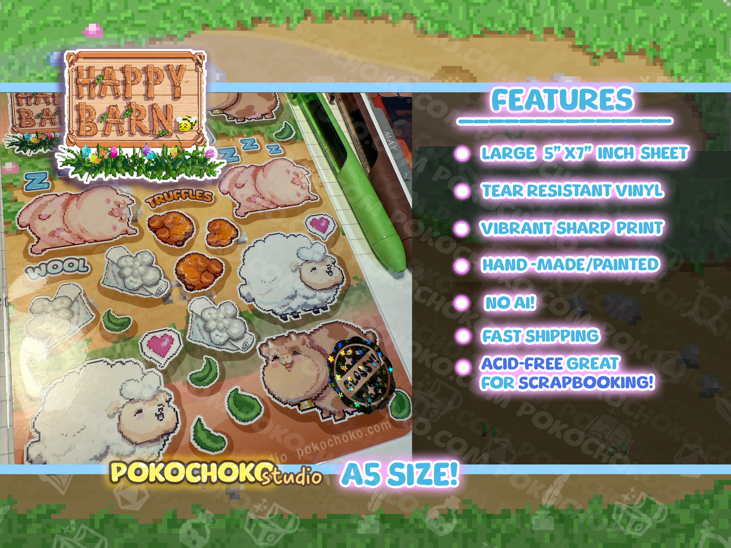 Cute Stickers
scrapbooking
kawaii stickers
food sticker
foodie gifts
penpal stickers
Stardew Valley
Pixel farm stickers
farm stickers
retro art stickers
game stickers
Barn Stickers
Cow sticker