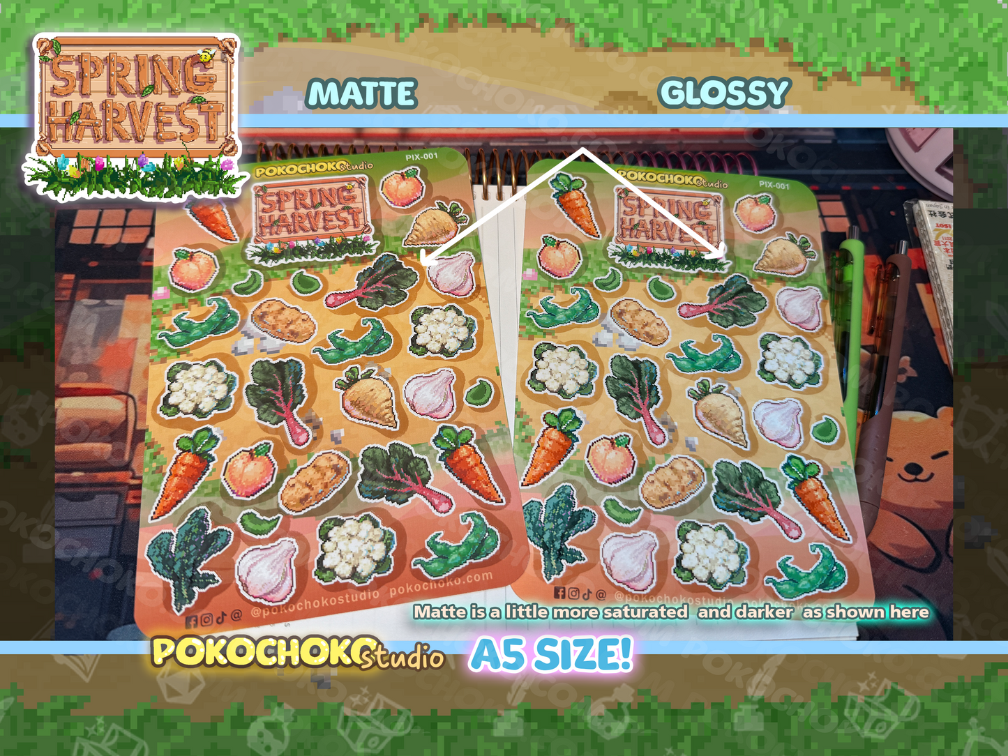 Cute Stickers
scrapbooking
kawaii stickers
food sticker
foodie gifts
penpal stickers
Stardew Valley
Pixel farm stickers
farm stickers
planting stickers
veggie stickers
retro art stickers
game stickers