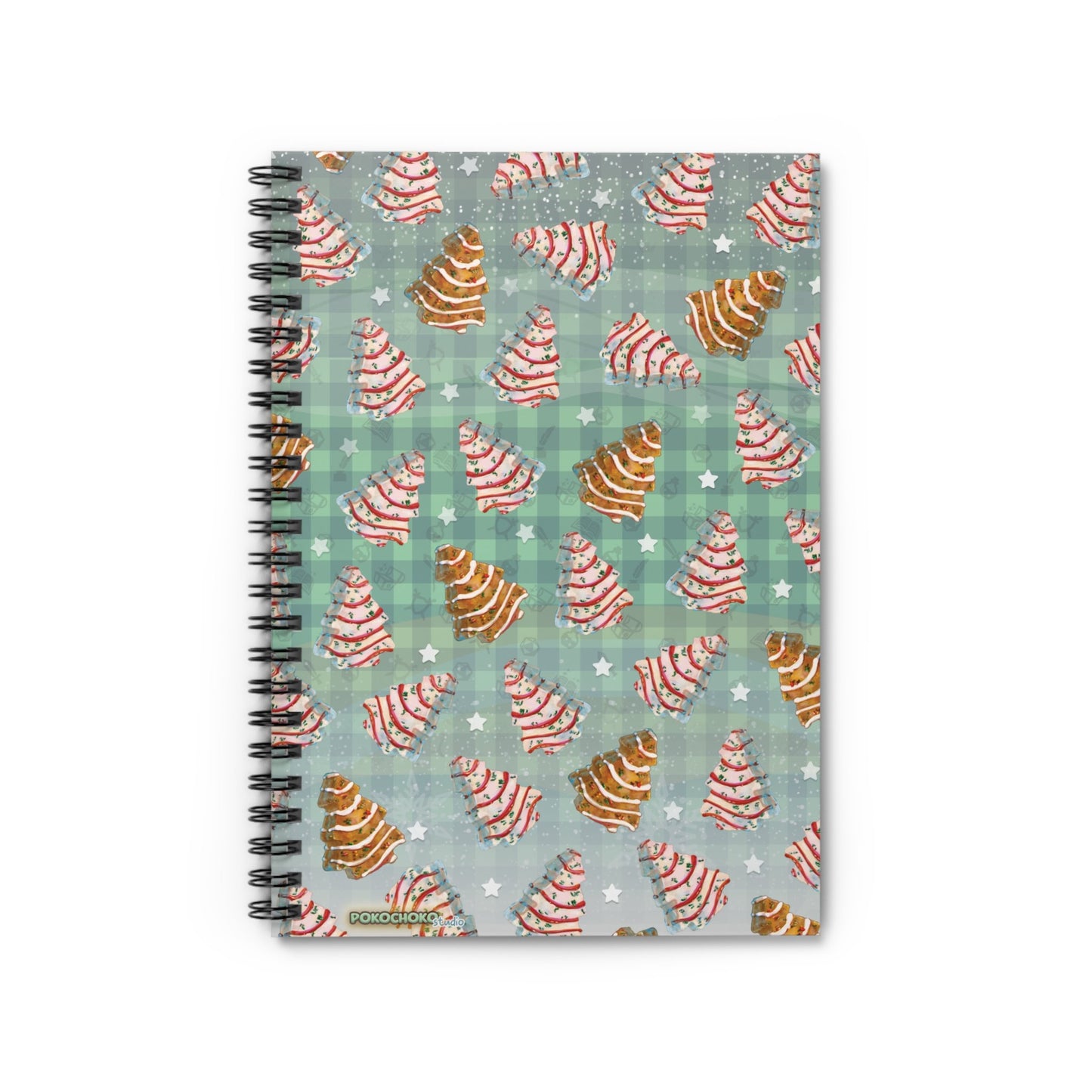 White and Chocolate Christmas Tree Cake Spiral Notebook - Ruled Line