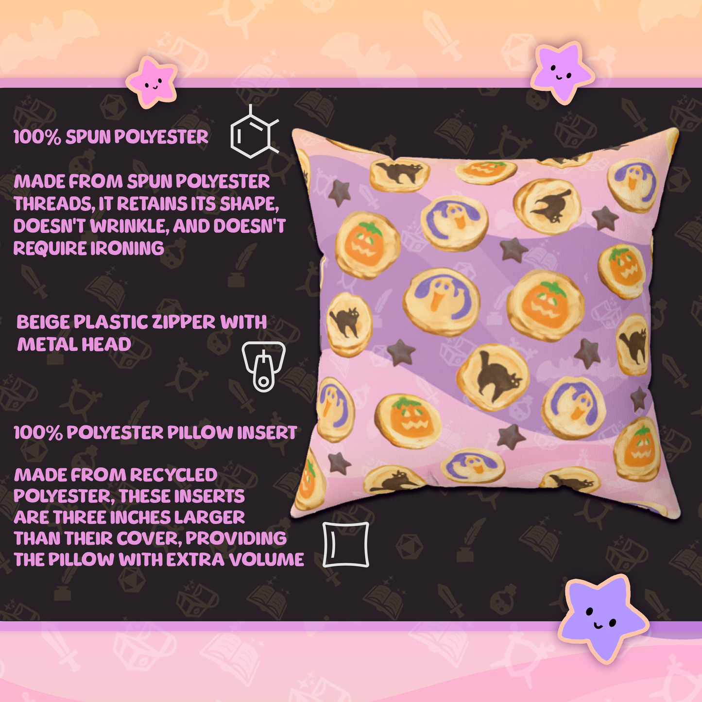 Halloween Sugar Cookie Pillow COVER ONLY