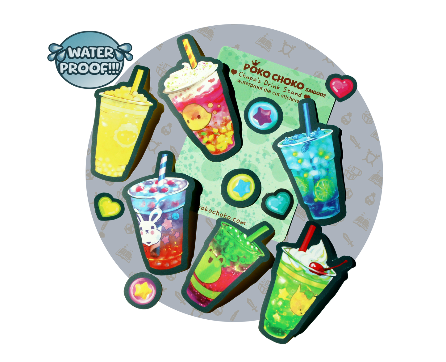 Fountain Soda Take Out Die Cut Sticker Pack