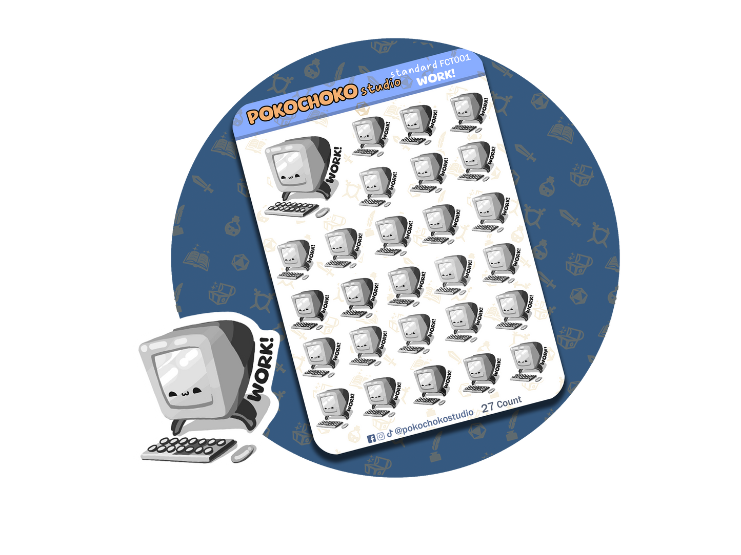 Work Planner stickers (B&W)