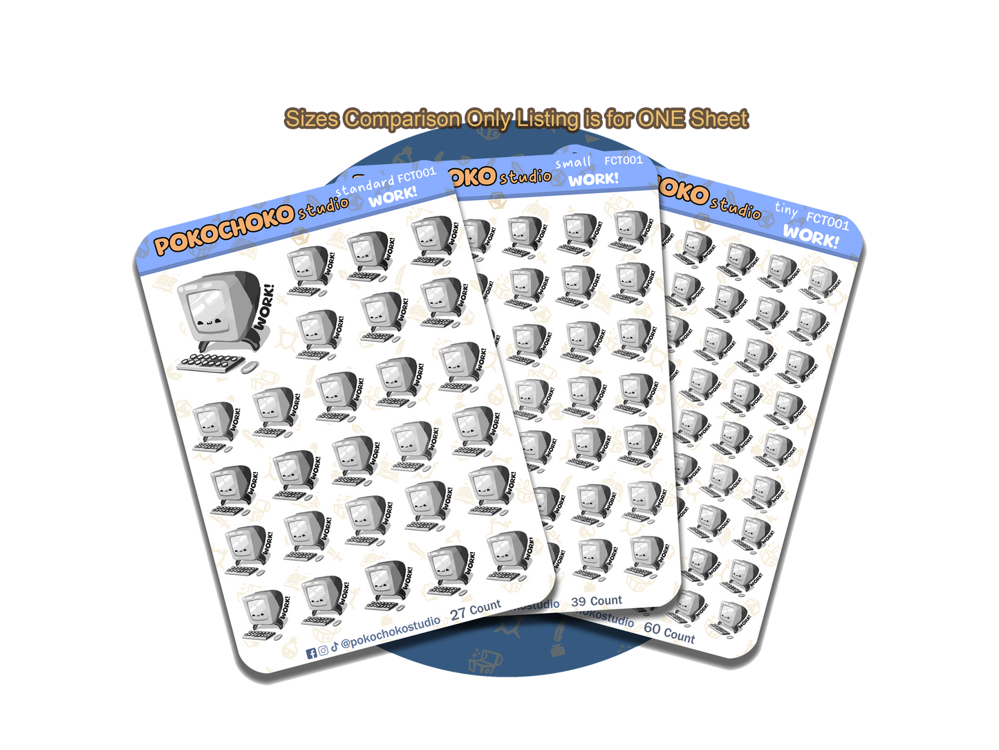 Work Planner stickers (B&W)