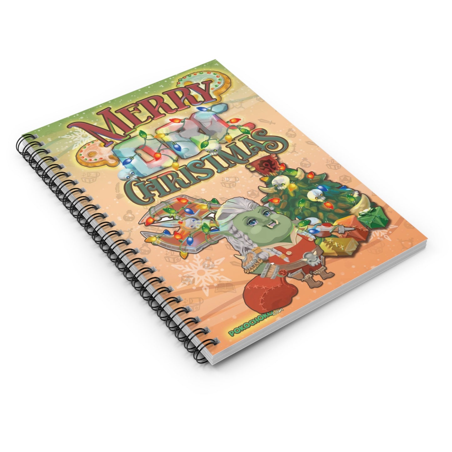 A5 Size Cute Orc Christmas Spiral Notebook Ruled Line