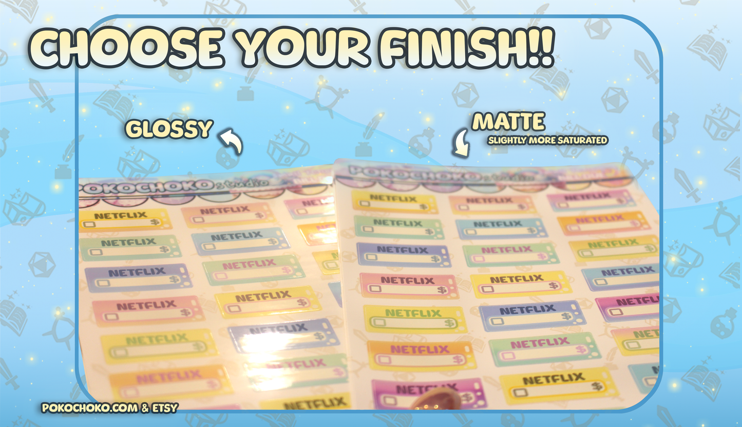 Custom Bill Due Planner Stickers