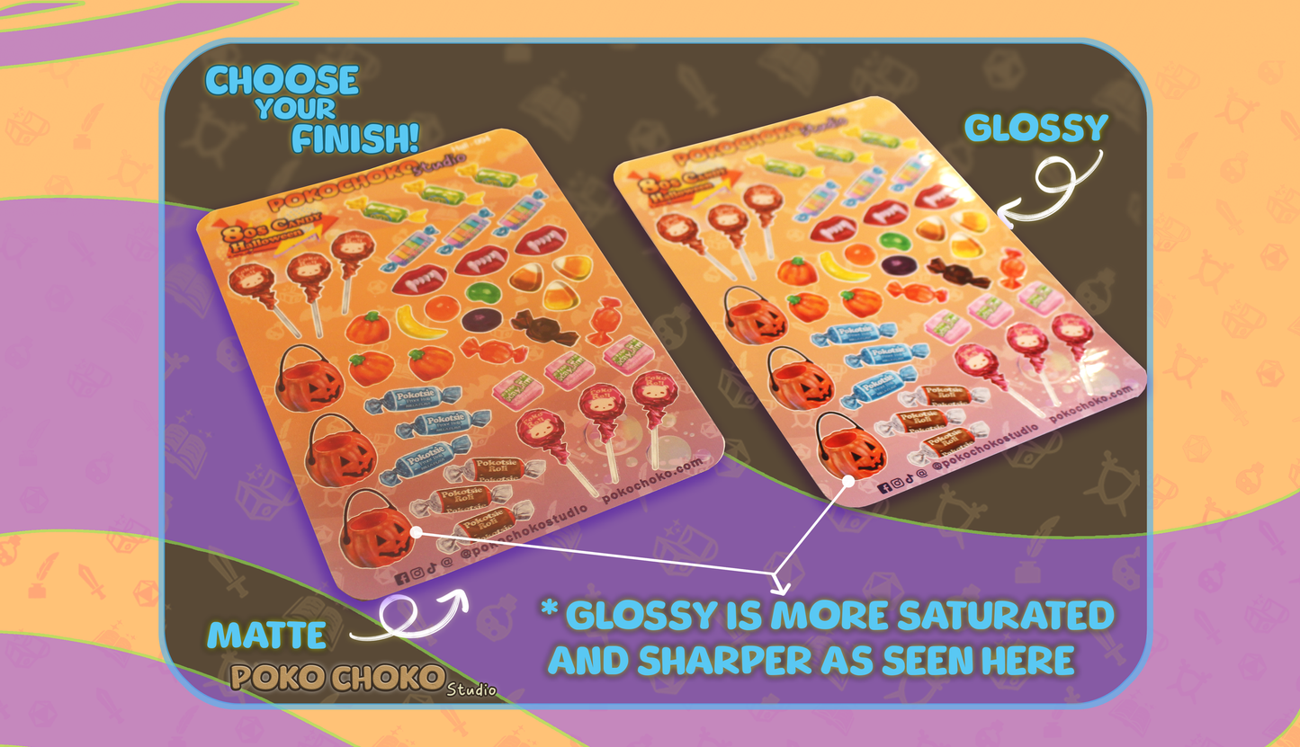 80s Halloween Candy Sticker Sheet Small