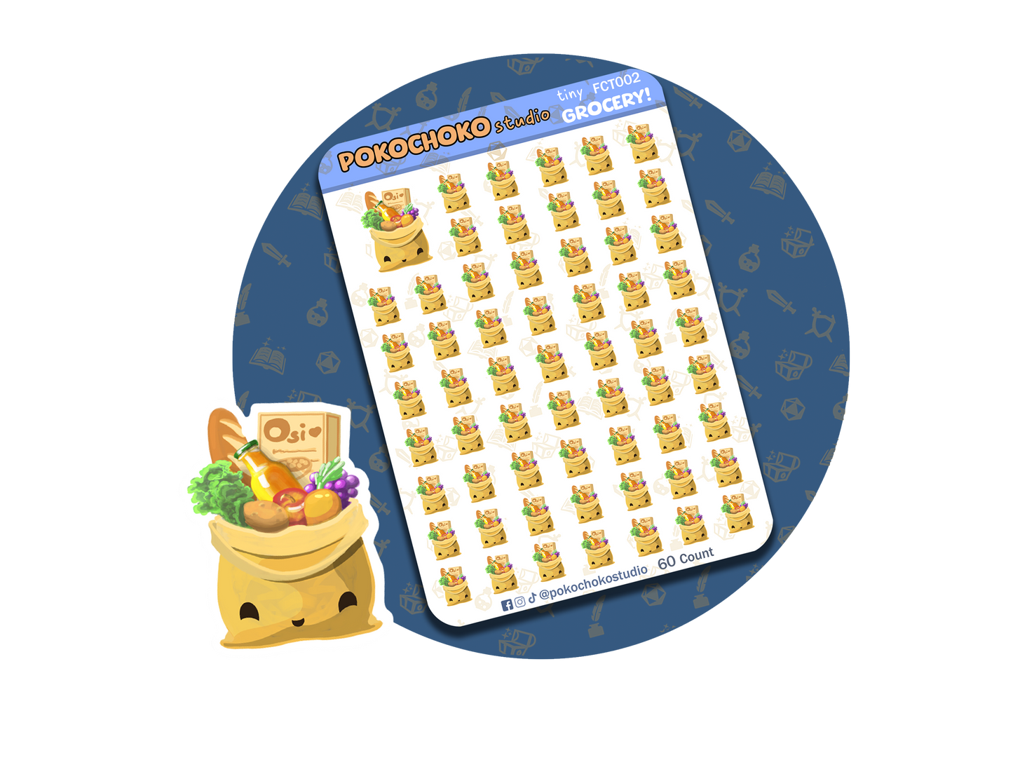 Grocery Planner stickers (Brown)