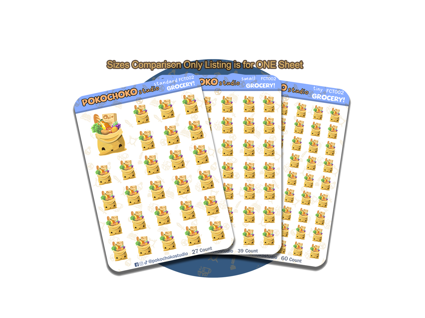 Grocery Planner stickers (Brown)