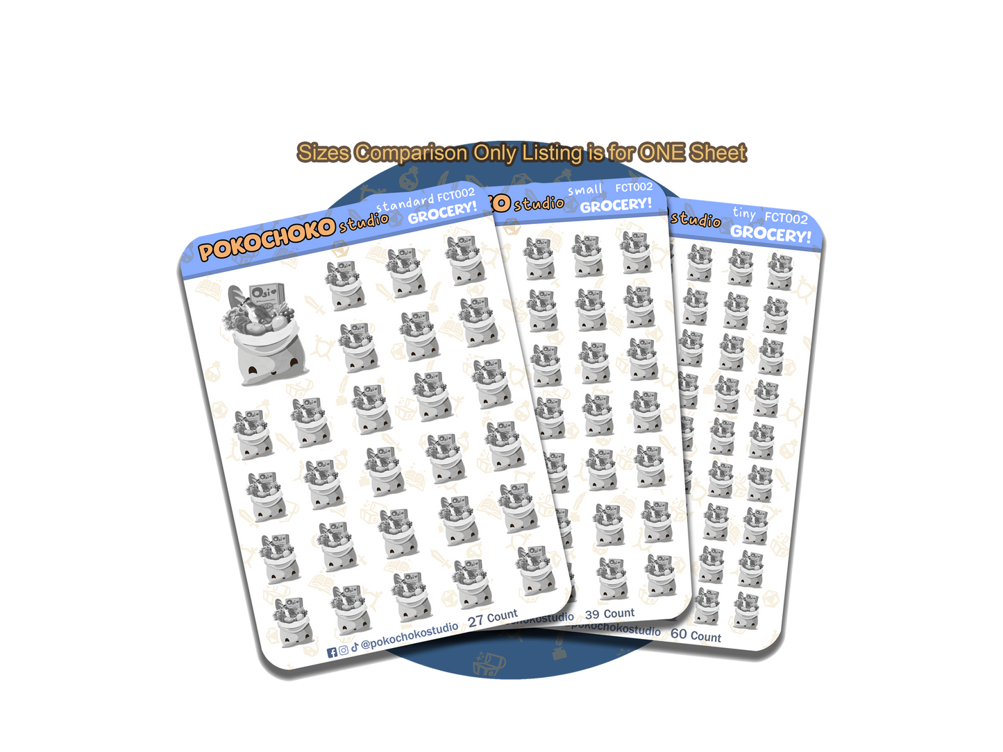 Grocery Planner stickers (B&W)