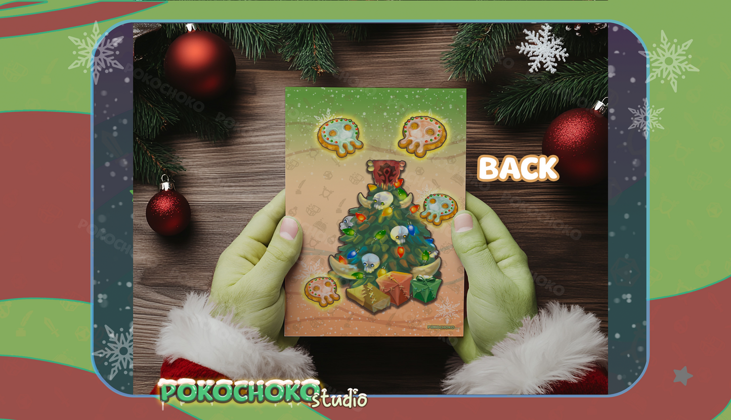 Orc Family Christmas Greeting Cards (1, 10, 30, and 50pcs)