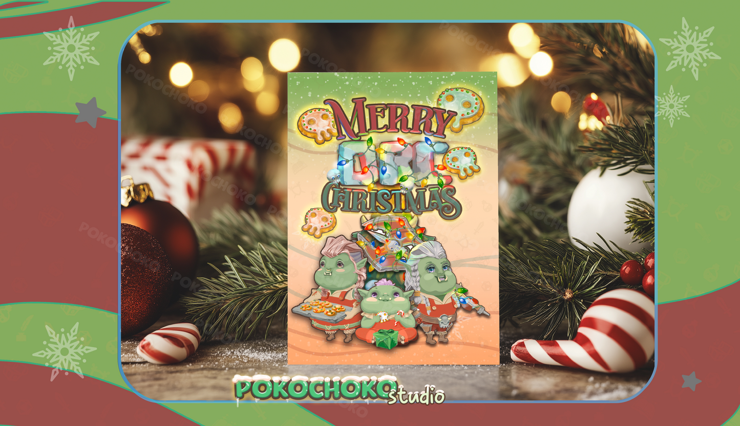 Orc Family Christmas Greeting Cards (1, 10, 30, and 50pcs)