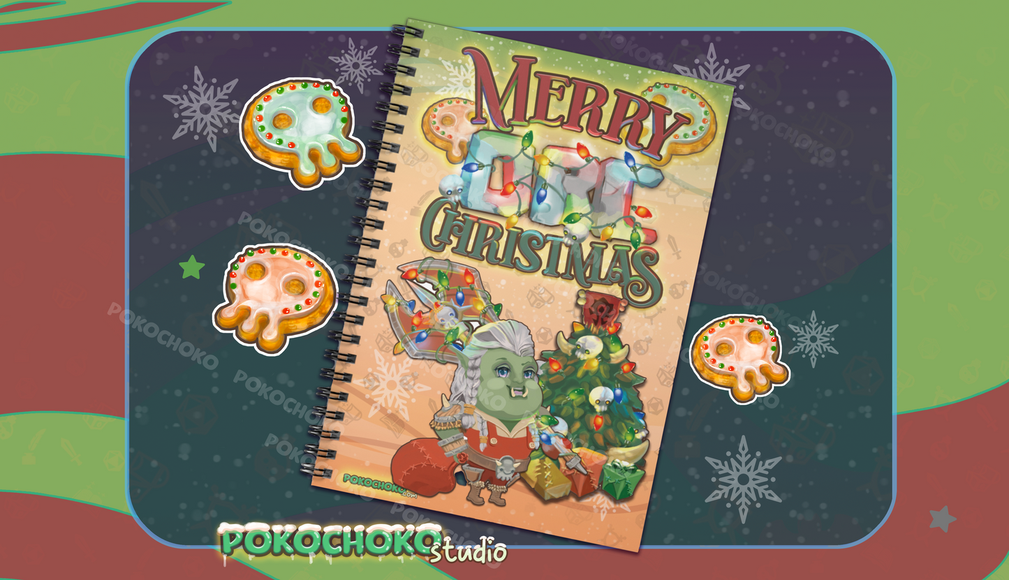 A5 Size Cute Orc Christmas Spiral Notebook Ruled Line