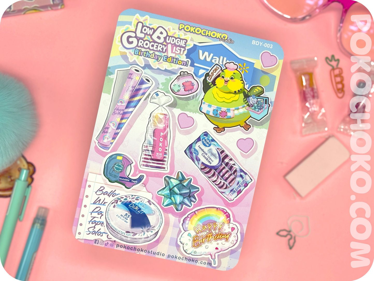 Cute Budgie Bird Food Stickers Part 2