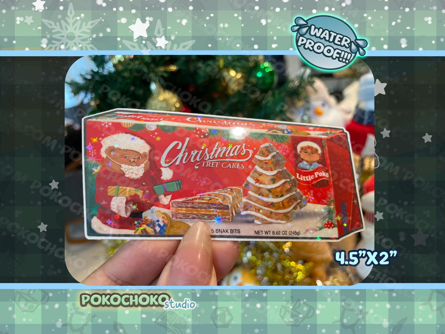White and Chocolate Christmas Tree Cake Waterproof BUNDLE Sticker Pack