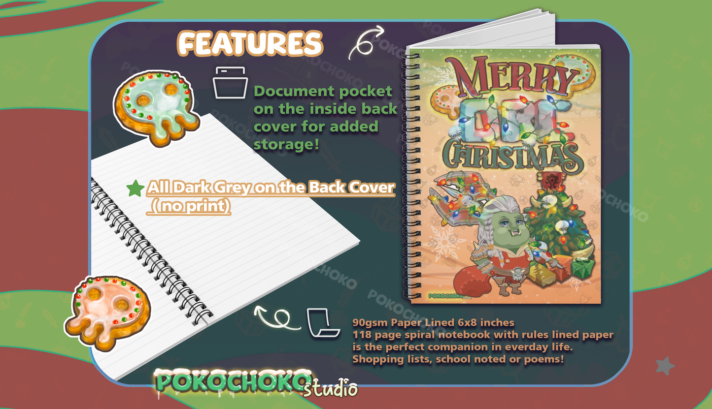 A5 Size Cute Orc Christmas Spiral Notebook Ruled Line