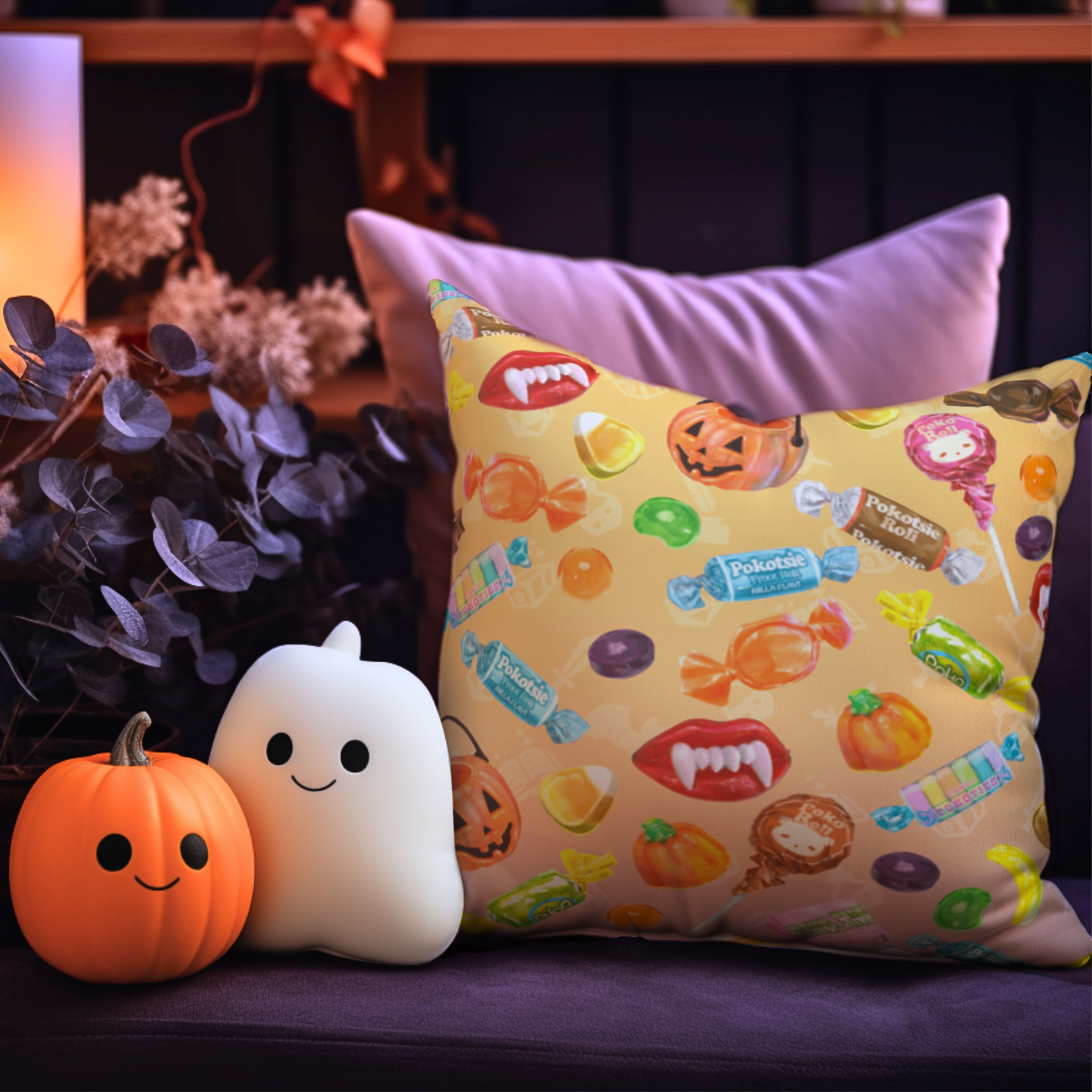80s Halloween Candy pillow COVER ONLY