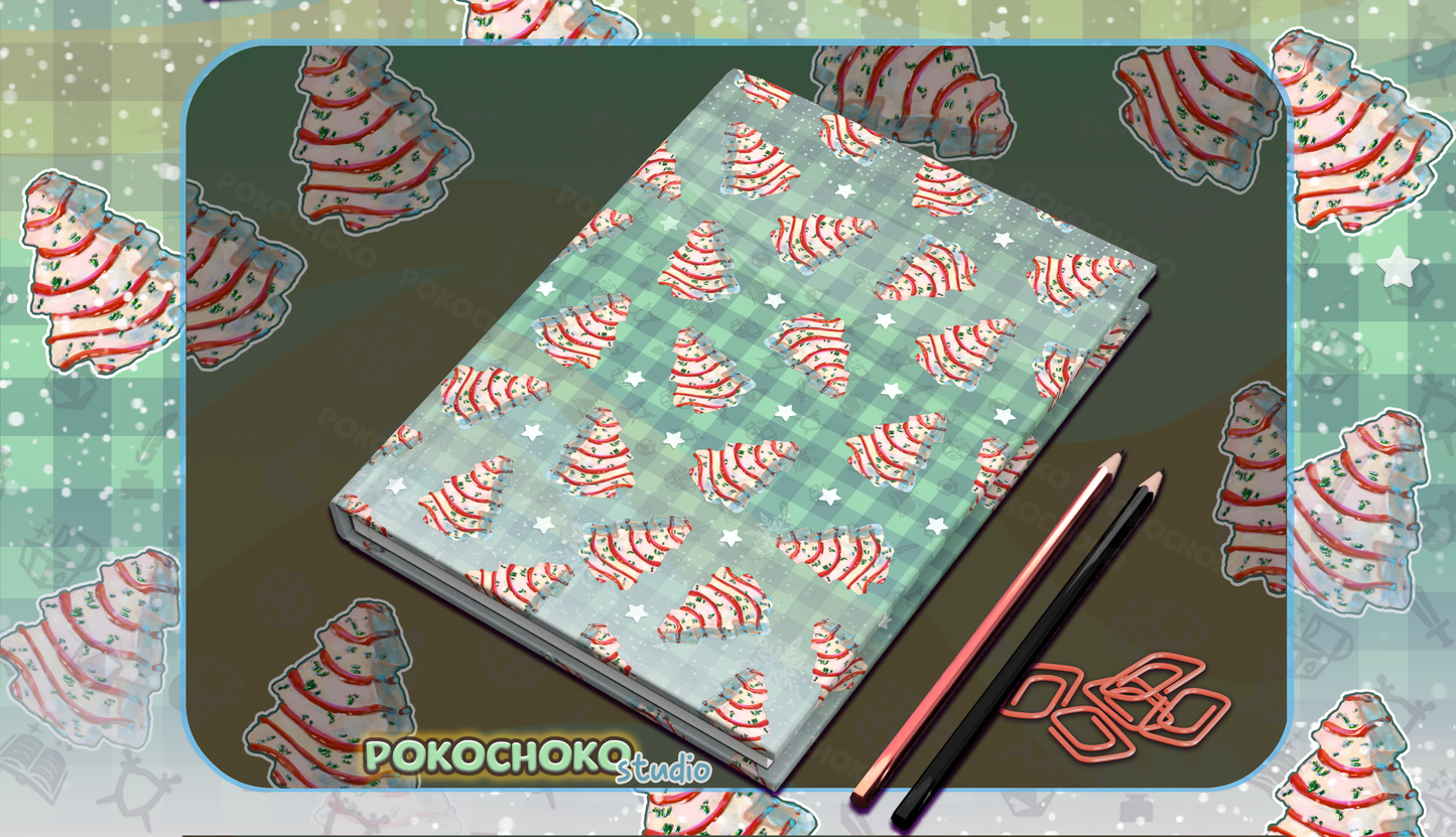 A5 Size White Christmas Tree Cakes Hardcover Journal Matte