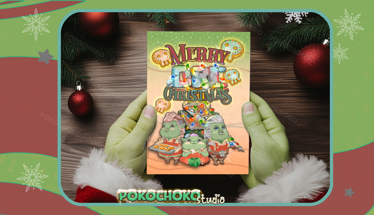 Orc Family Christmas Greeting Cards (1, 10, 30, and 50pcs)