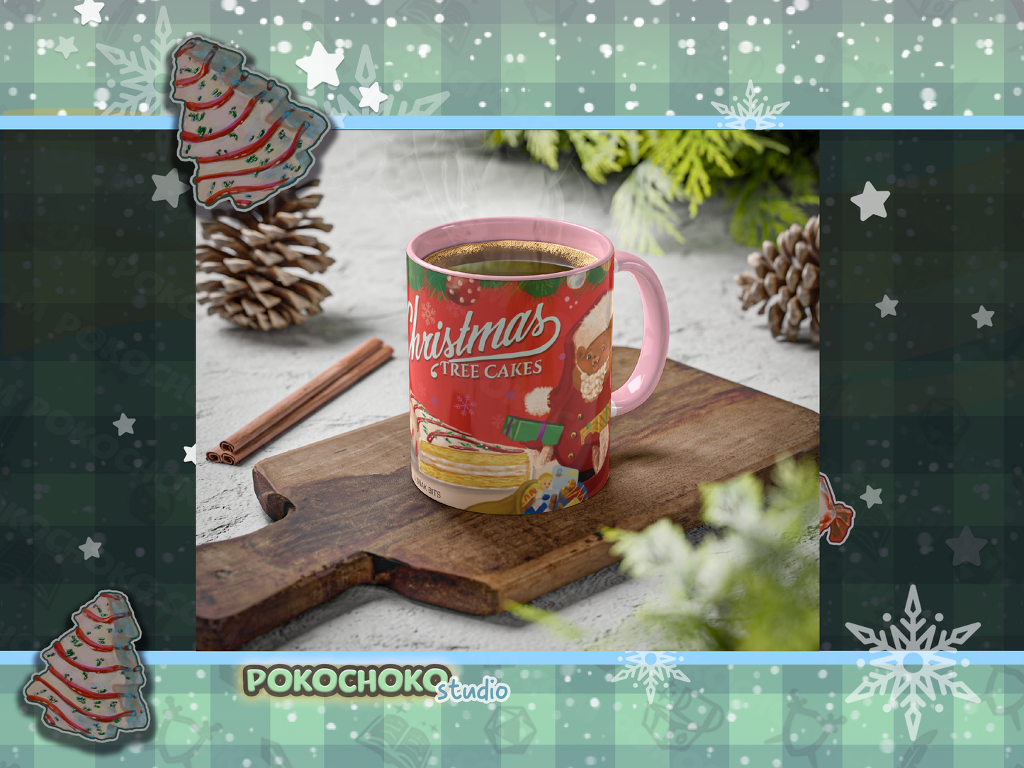 Christmas Snack Cakes Colorful Mugs, 11oz