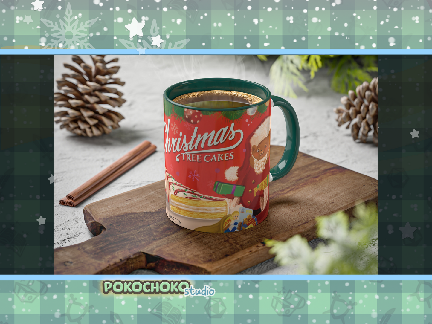 Christmas Snack Cakes Colorful Mugs, 11oz