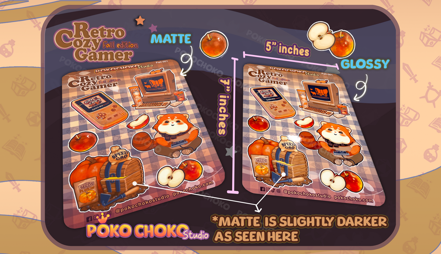 Red Panda Retro Gamer Fall Sticker Sheet