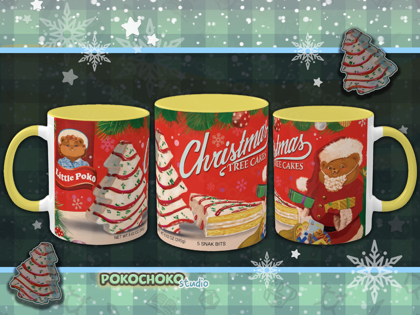 Christmas Snack Cakes Colorful Mugs, 11oz