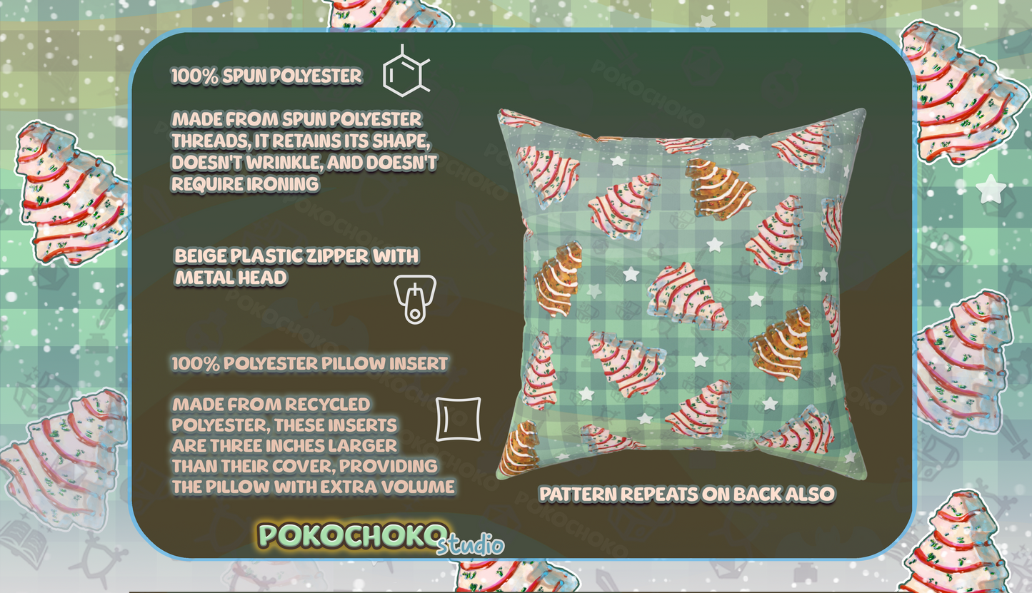 White and Chocolate Christmas Tree Cakes Throw Pillow