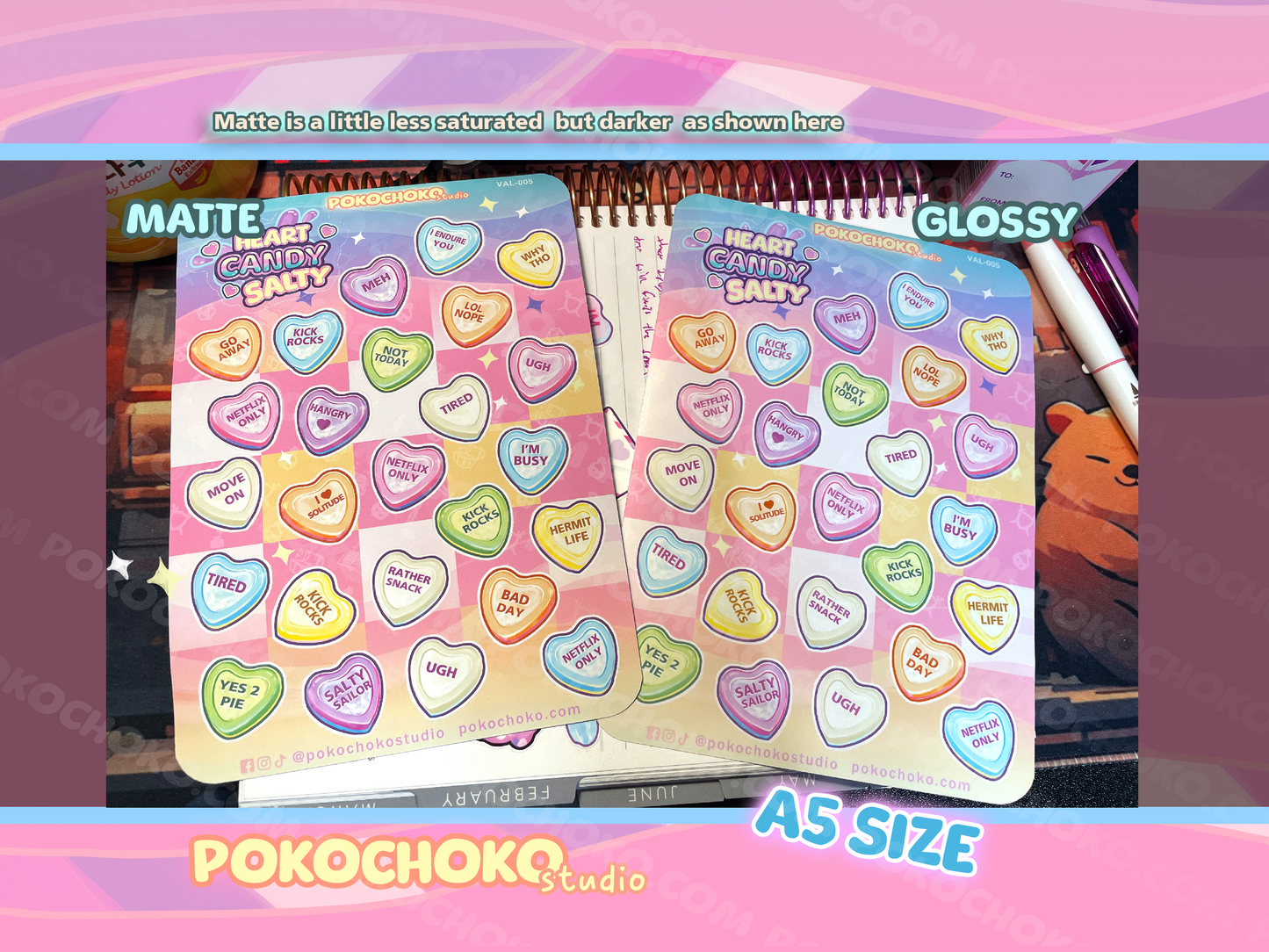 Valentine Sweet n Salty BUNDLE Candy Sticker Sheets