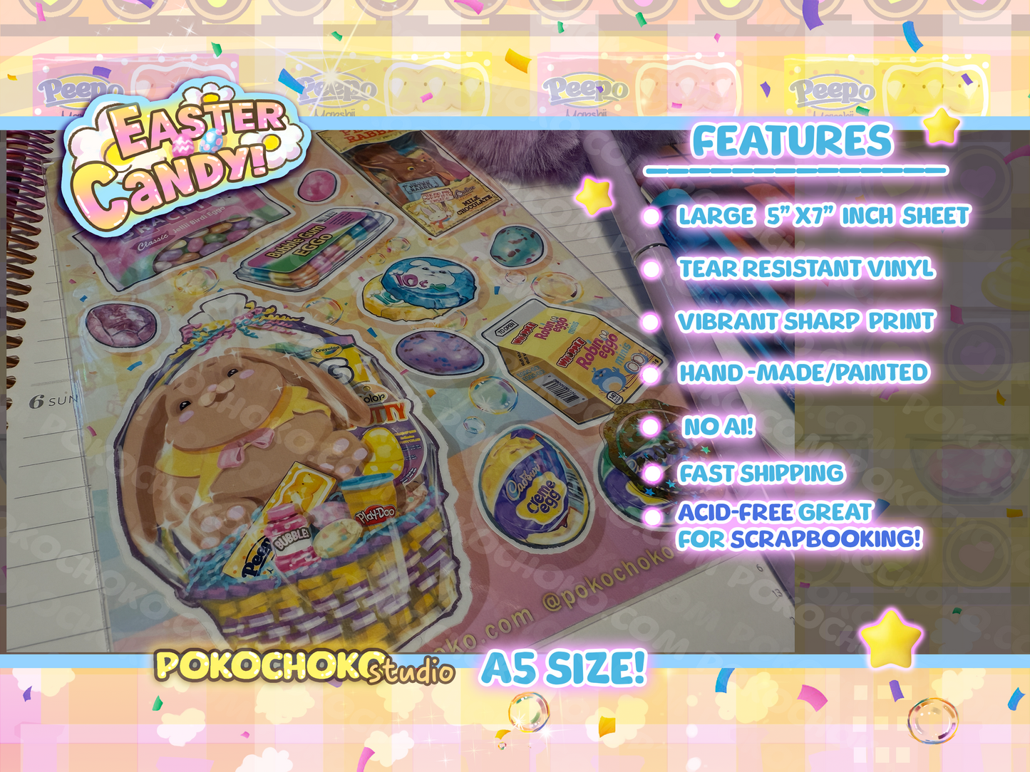 Cute Easter Candy Sticker Sheet!