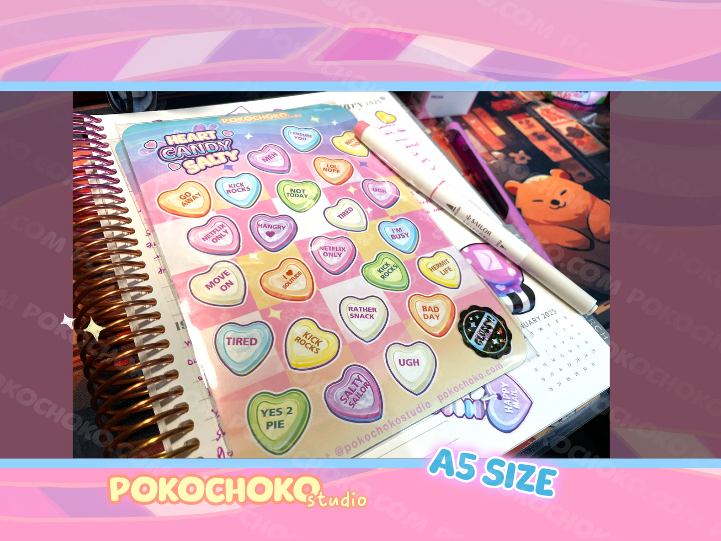 Valentine SALTY Candy Sticker Sheet