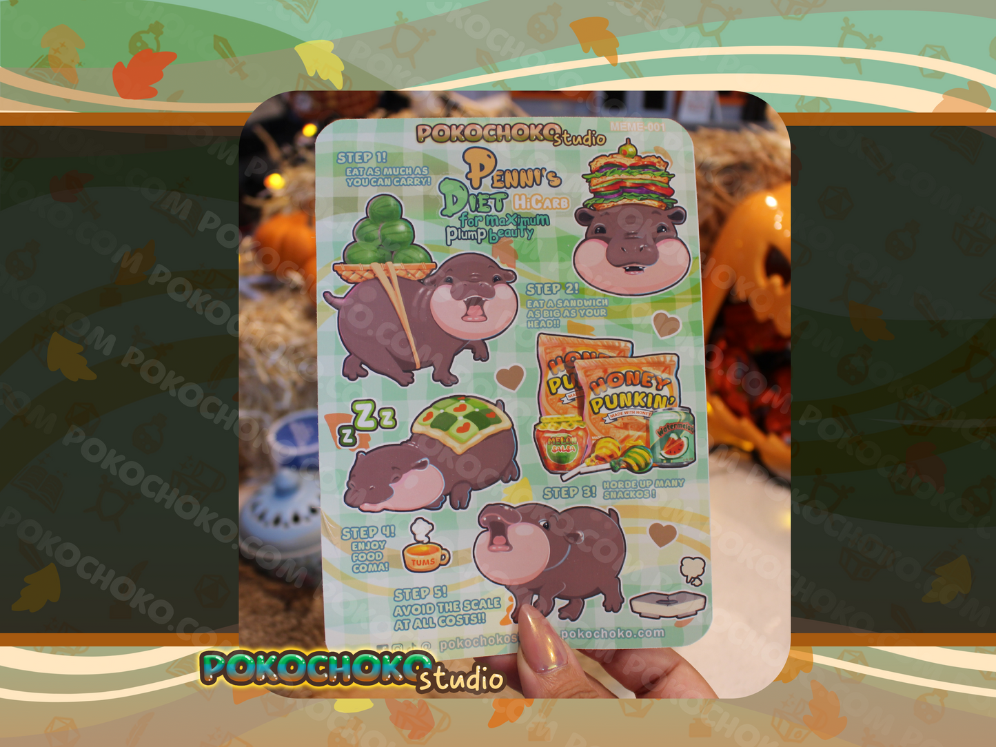 Pygmy Hippo Sticker Sheet