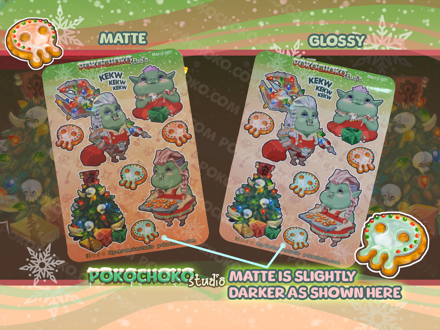 Orc Christmas Holiday Sticker Sheet