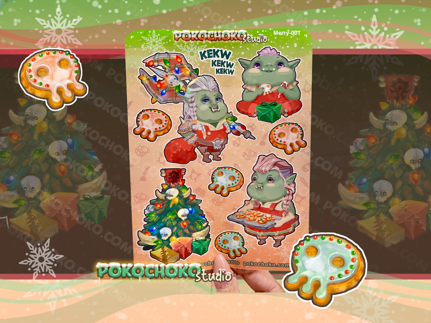 Orc Christmas Holiday Sticker Sheet