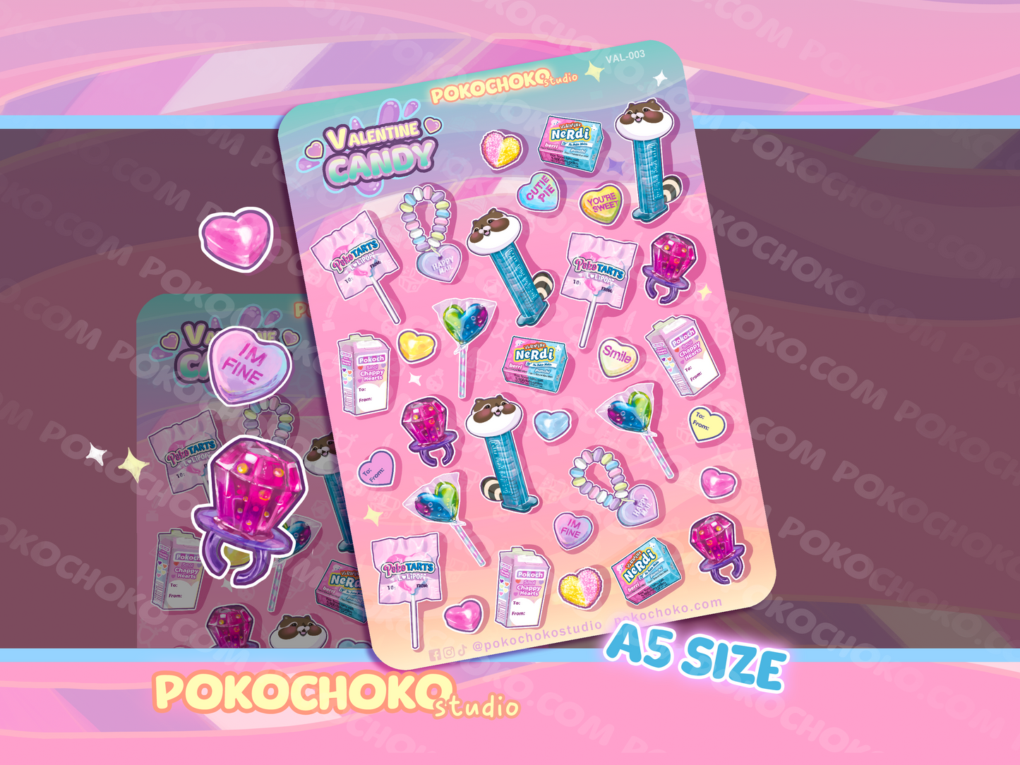 Valentine Candy Sticker Sheet Small