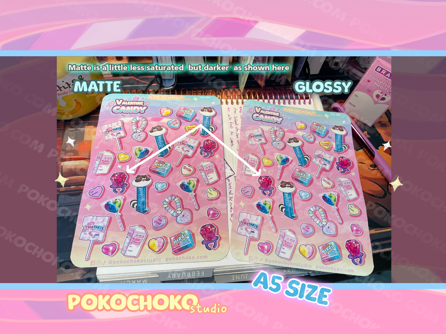 Valentine Candy Sticker Sheet Small