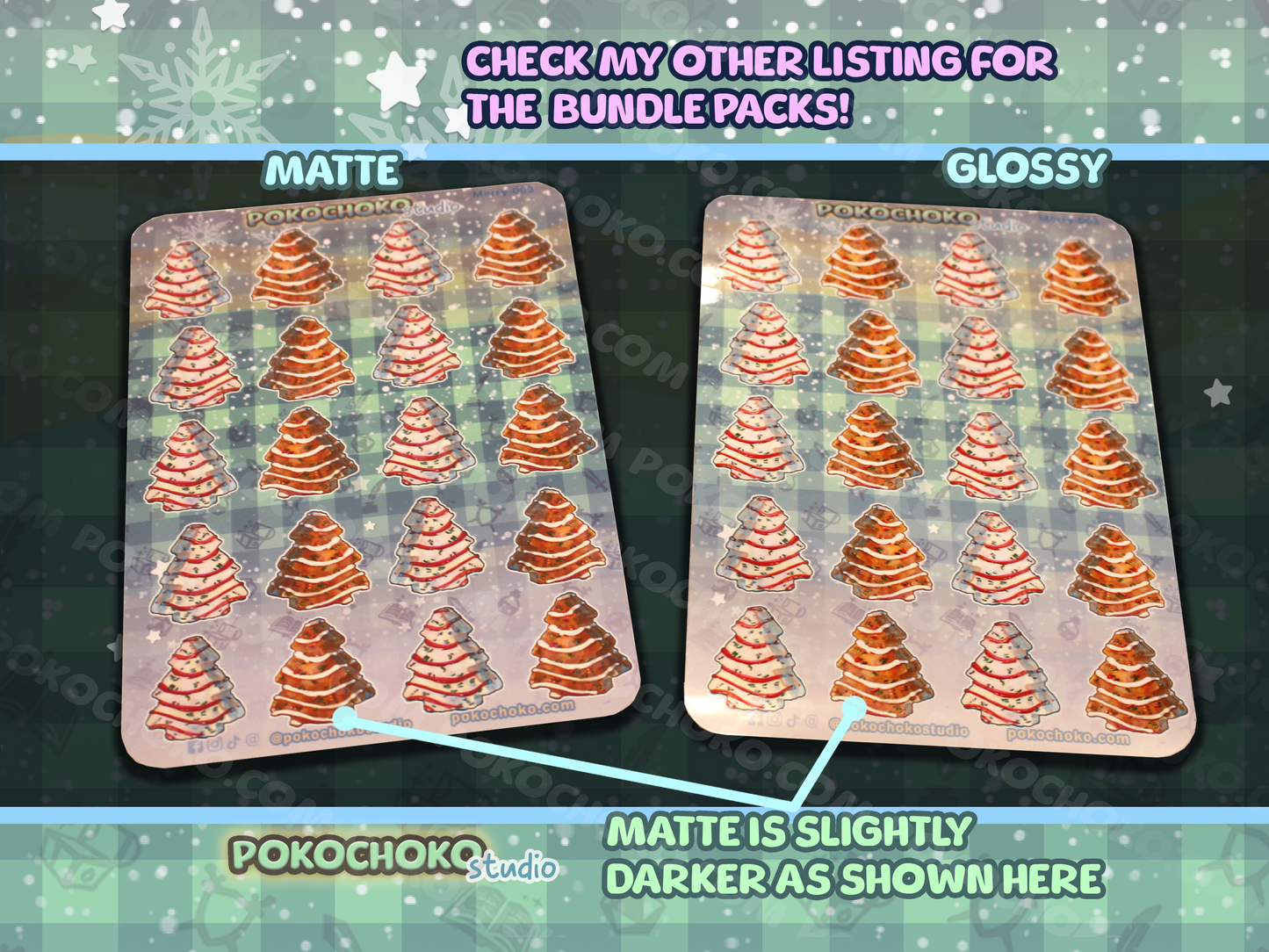 Christmas Tree Cake Sticker Sheet (Trees Only)